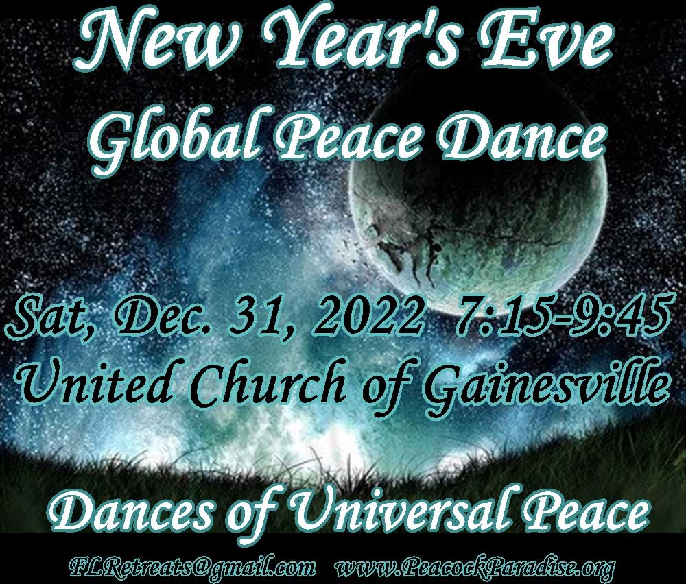 New Year's Eve Global Peace Dance at United Church of Gainesville Dec 31, 2022