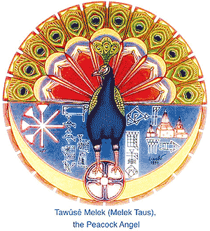 Yezidi emblem of the Peacock Angel Ta'us Melik